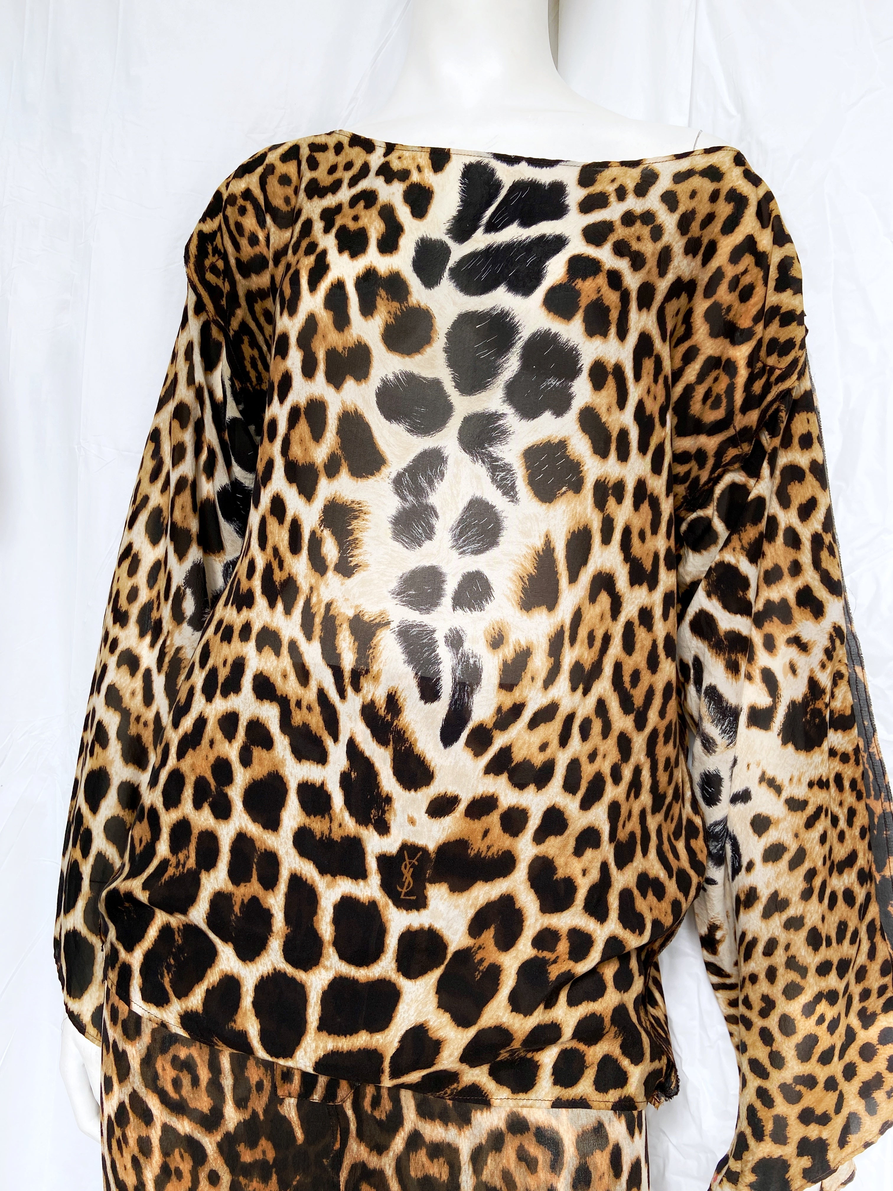 Yves Saint Laurent Rive Gauche Spring 2002 Tom Ford Iconic Runway Leopard/ Cheetah Print Oversized S - 10