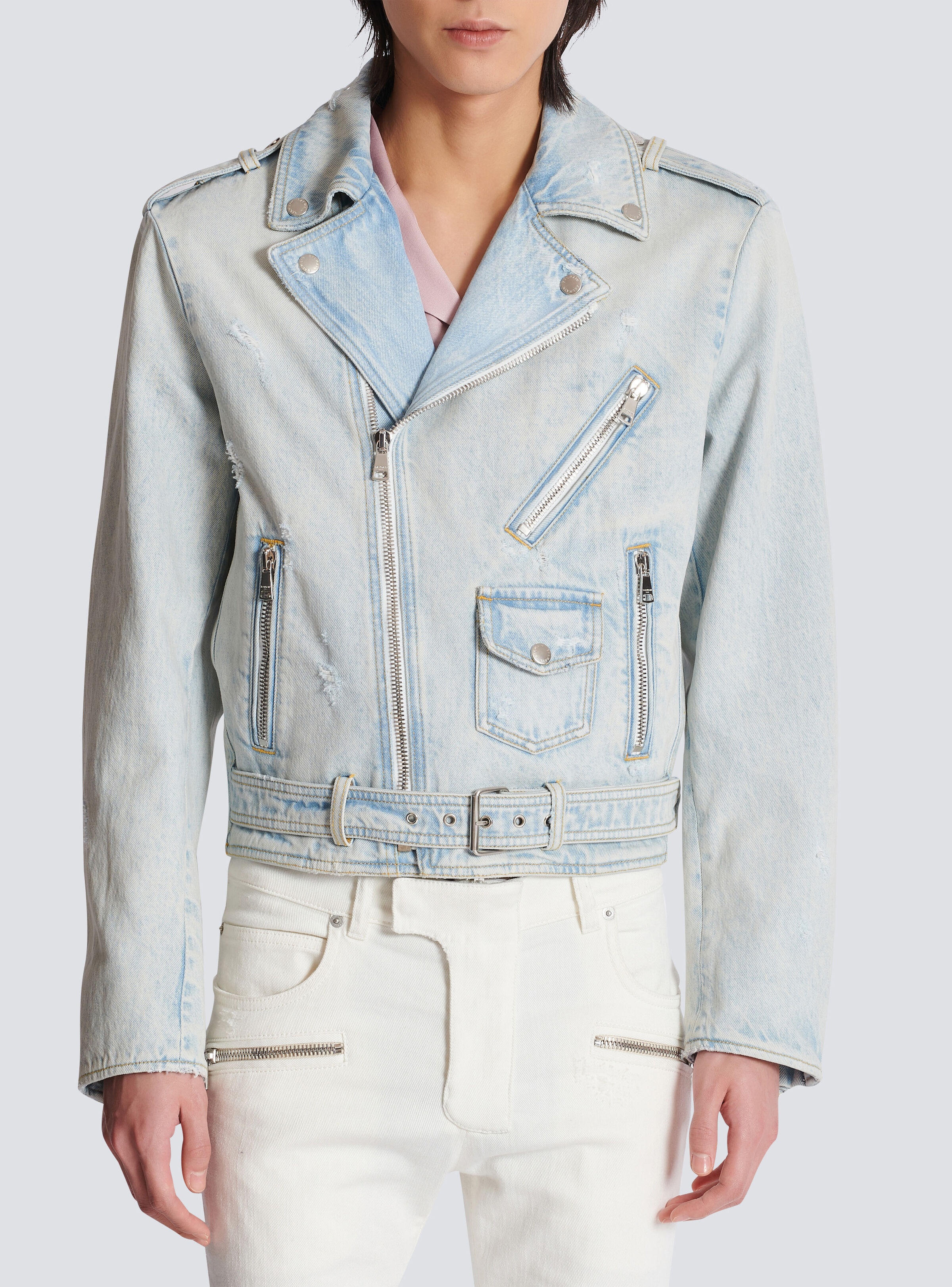 Denim biker jacket - 5