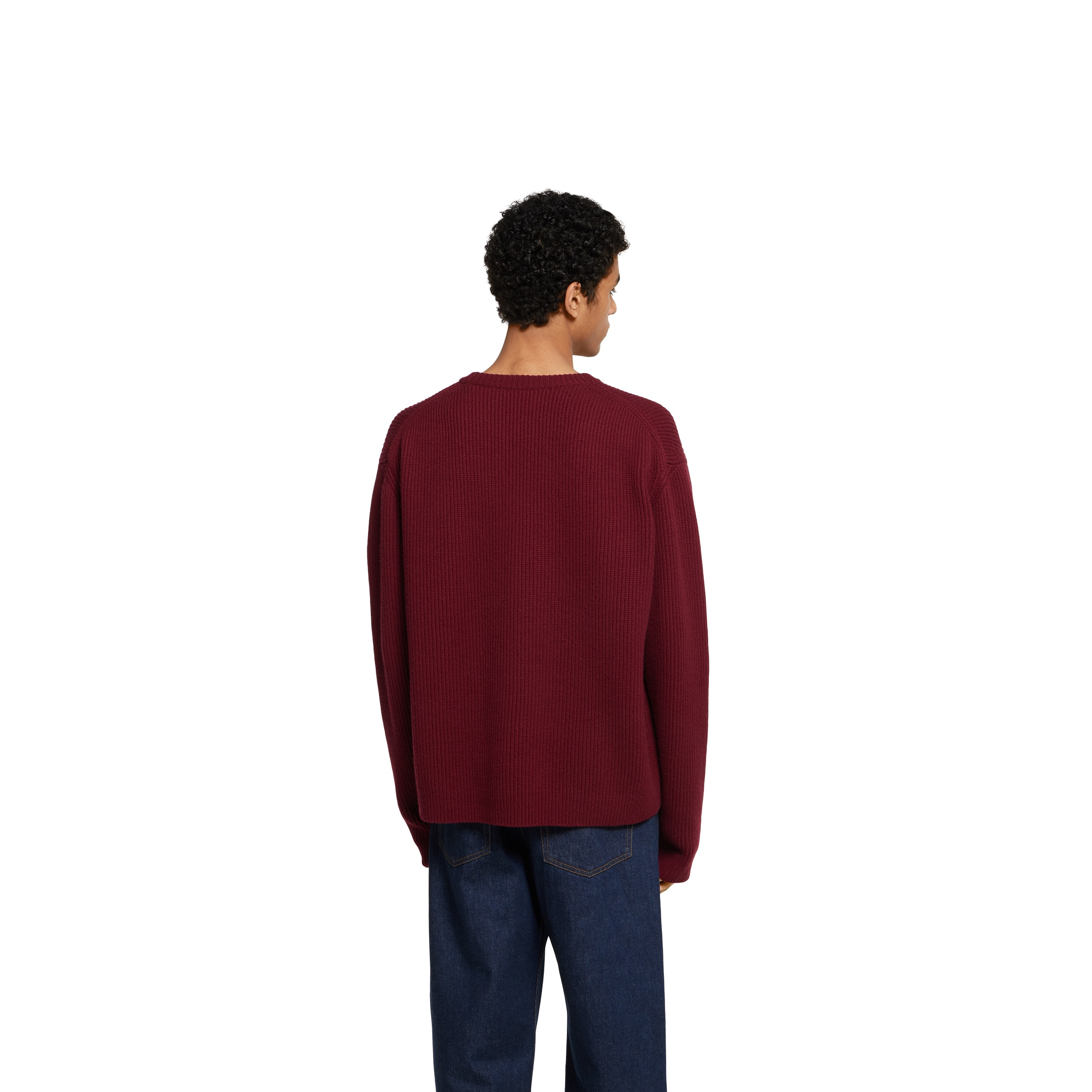 Wool cashmere rib knit sweater - 4