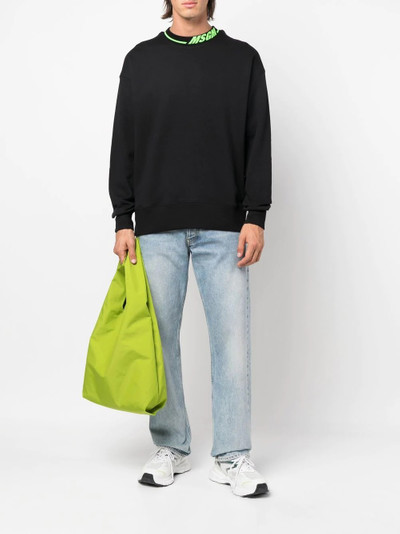 MSGM logo-collar cotton sweatshirt outlook