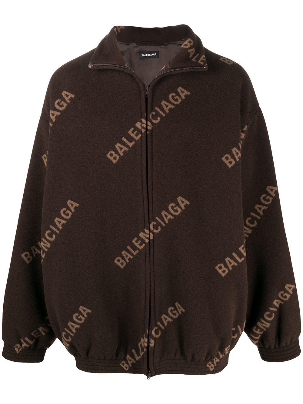 logo-print zip-up jacket - 1