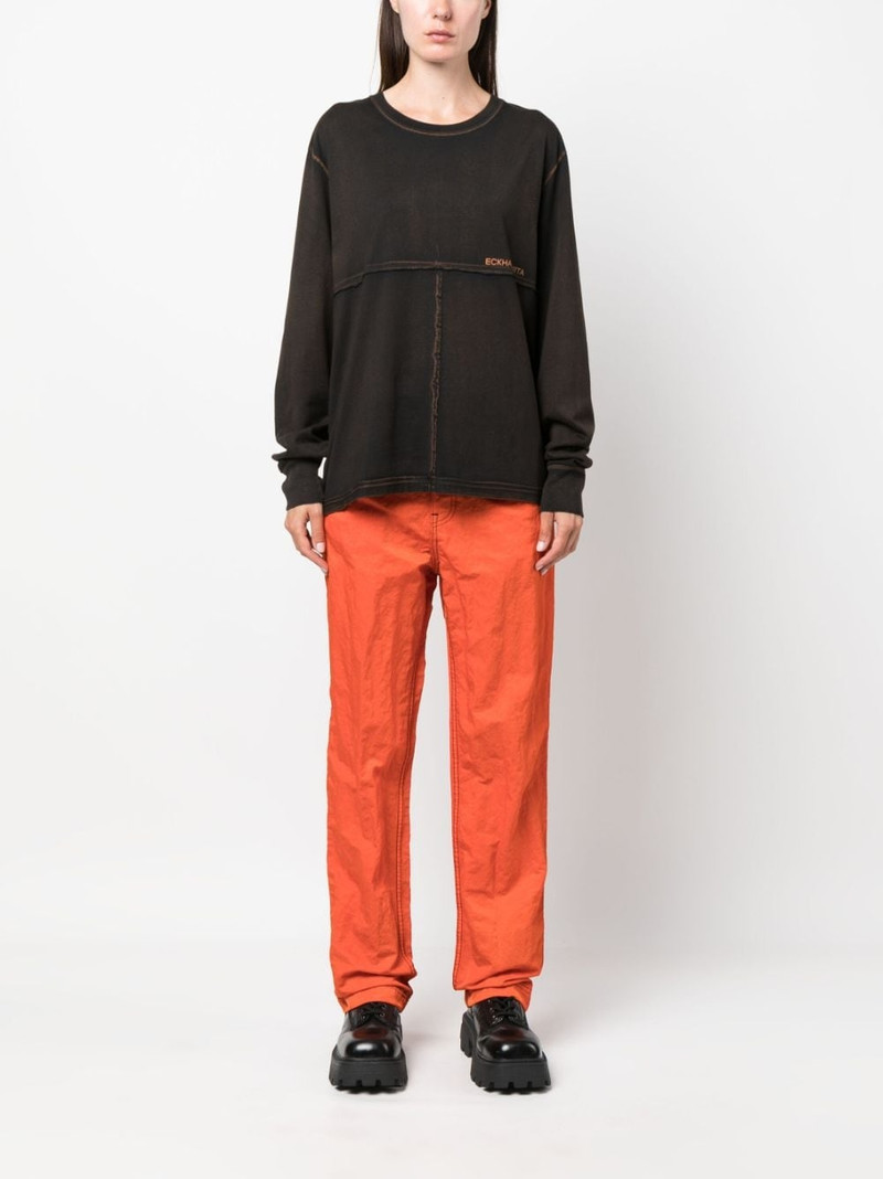ECKHAUS LATTA crinkled-finish straight-leg trousers outlook