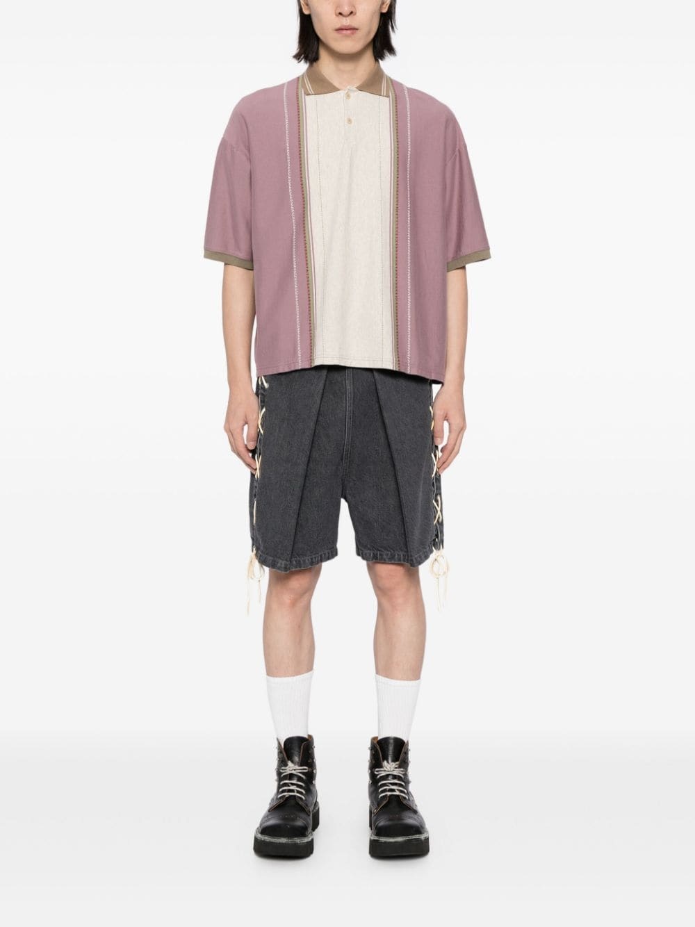 oversize arms polo shirt - 3