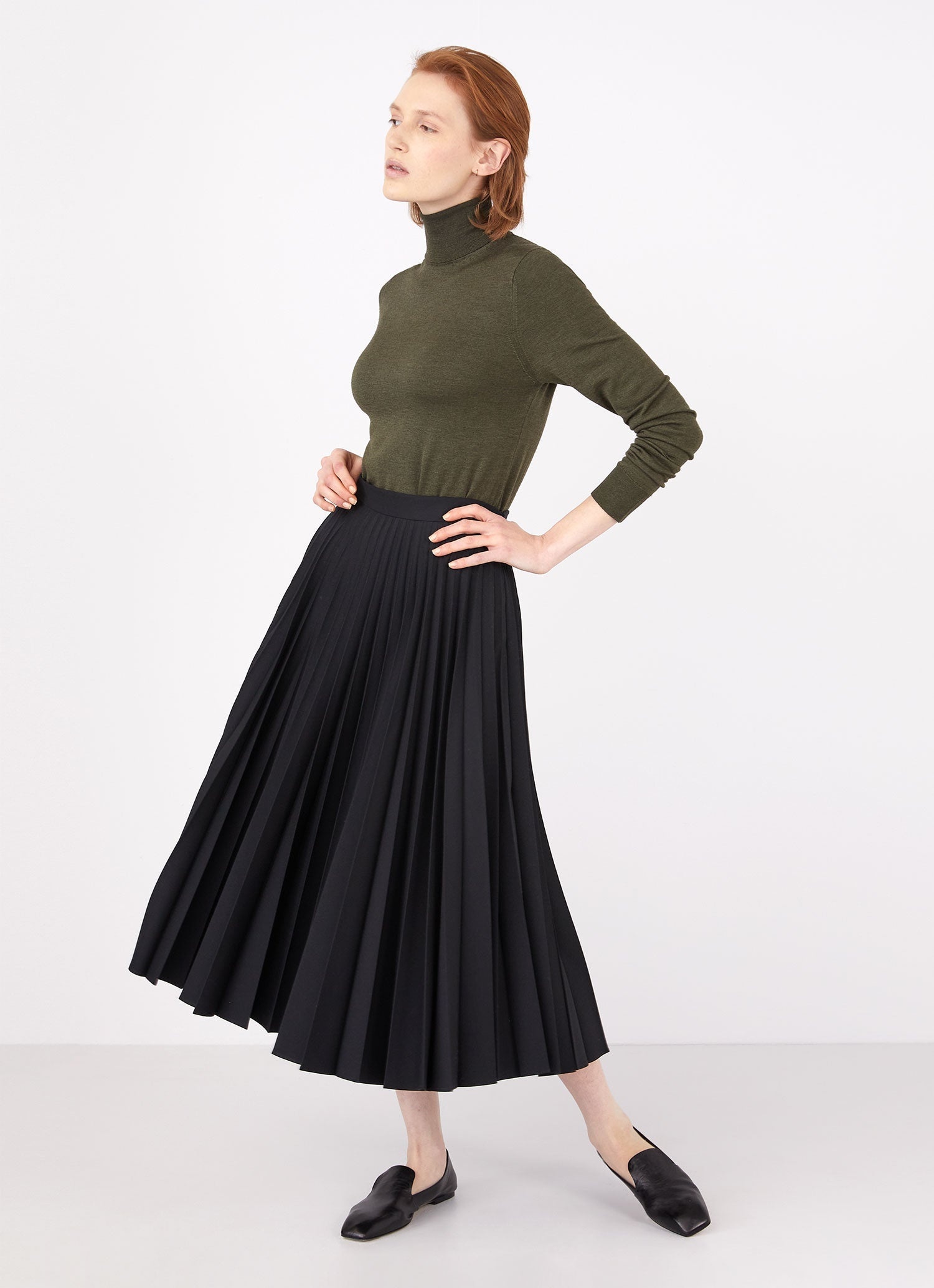 Merino Silk Roll Neck Jumper - 3