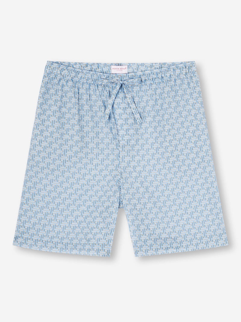Men's Lounge Shorts Ledbury 72 Cotton Batiste Blue - 1