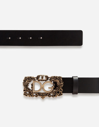 Dolce & Gabbana Leather belt with DG frame outlook