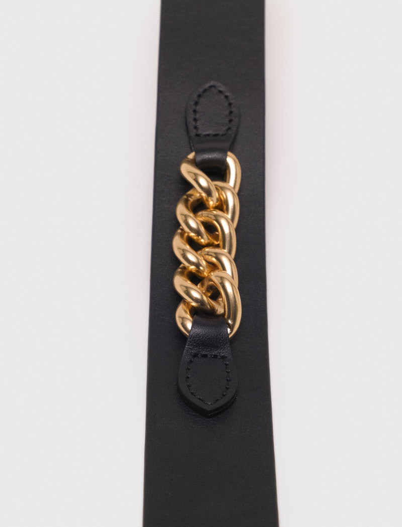 Leather belt with chain details 5