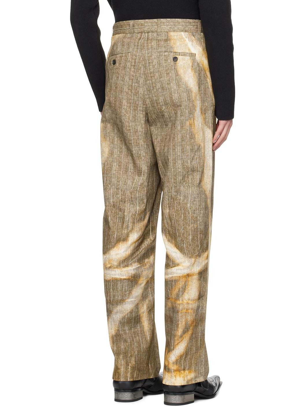 Beige Printed Trousers - 3
