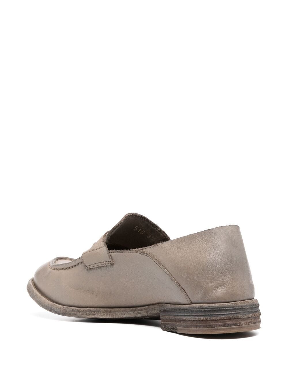 pebbled buffalo leather loafers - 3