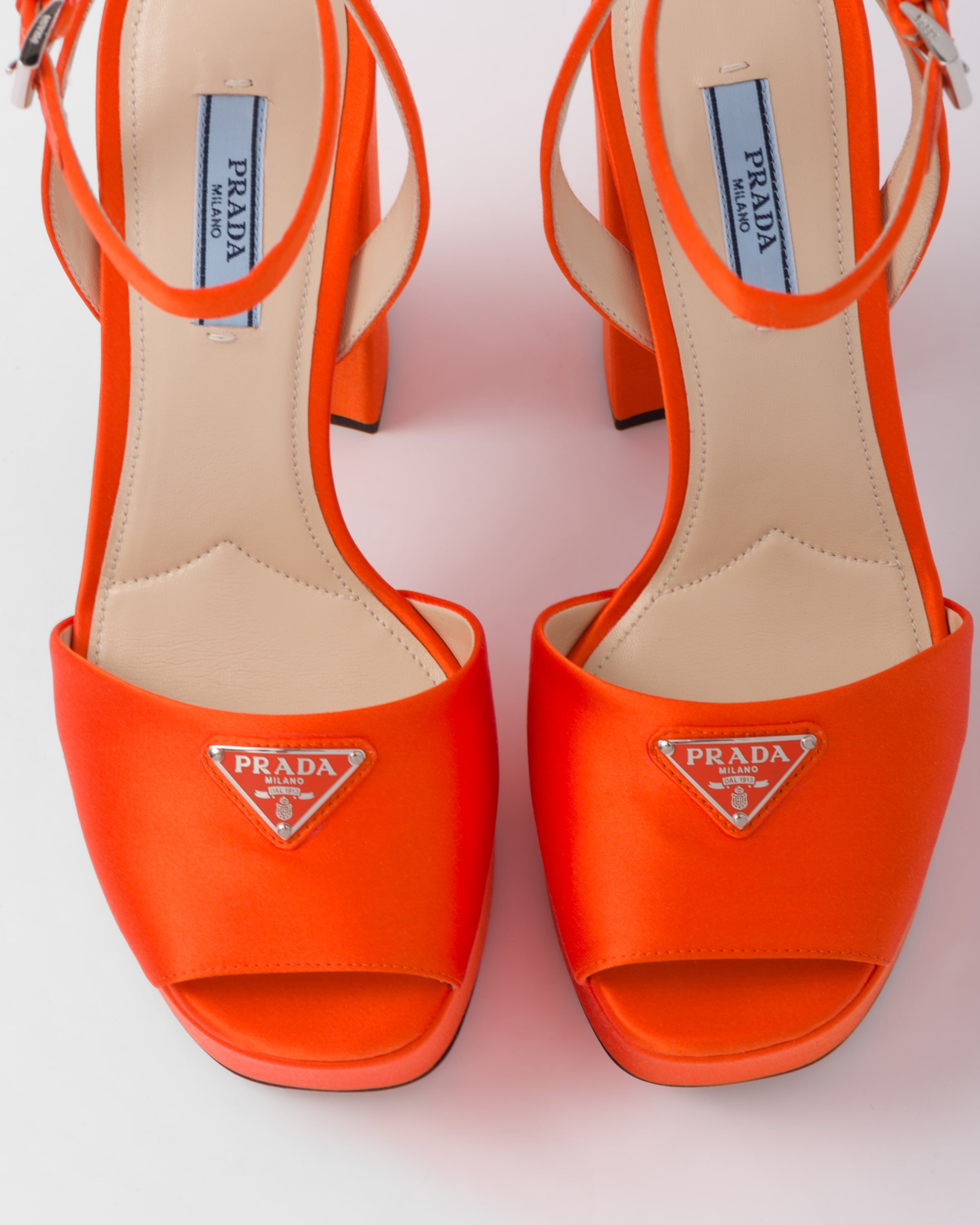 High-heeled satin sandals - 6
