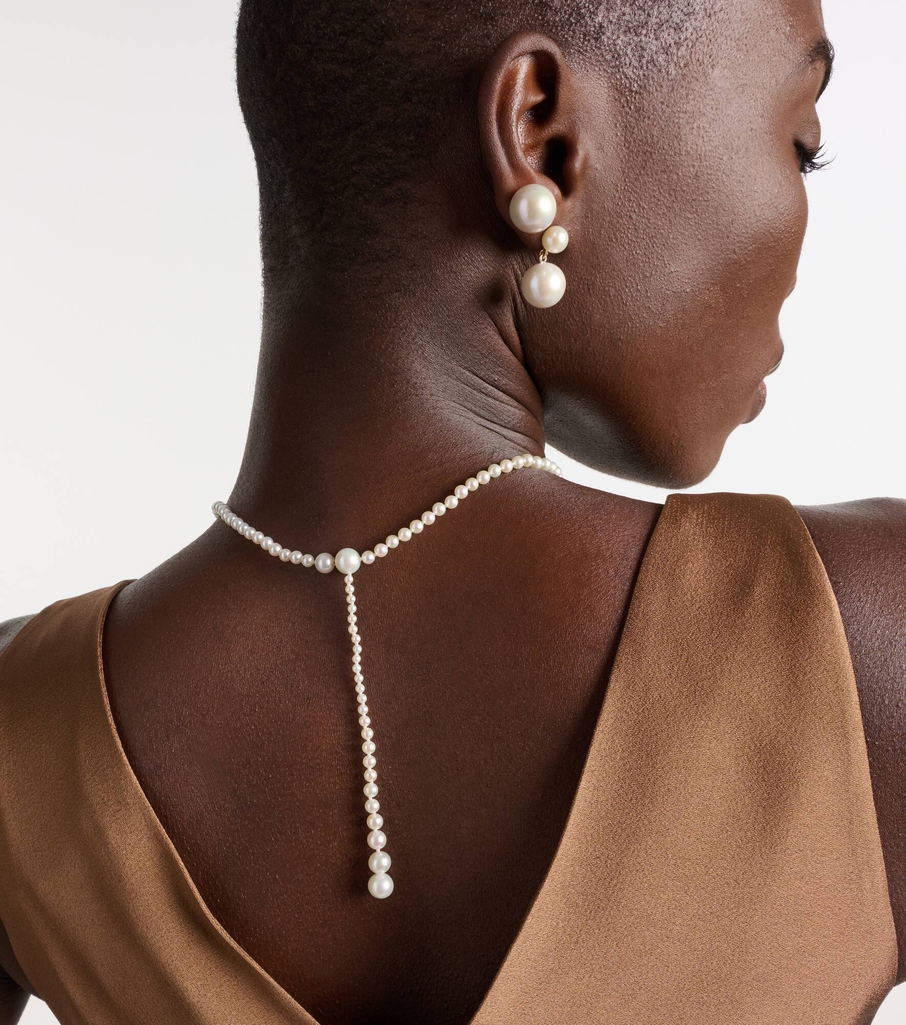 La Belle Moon 14kt gold necklace with pearls - 2