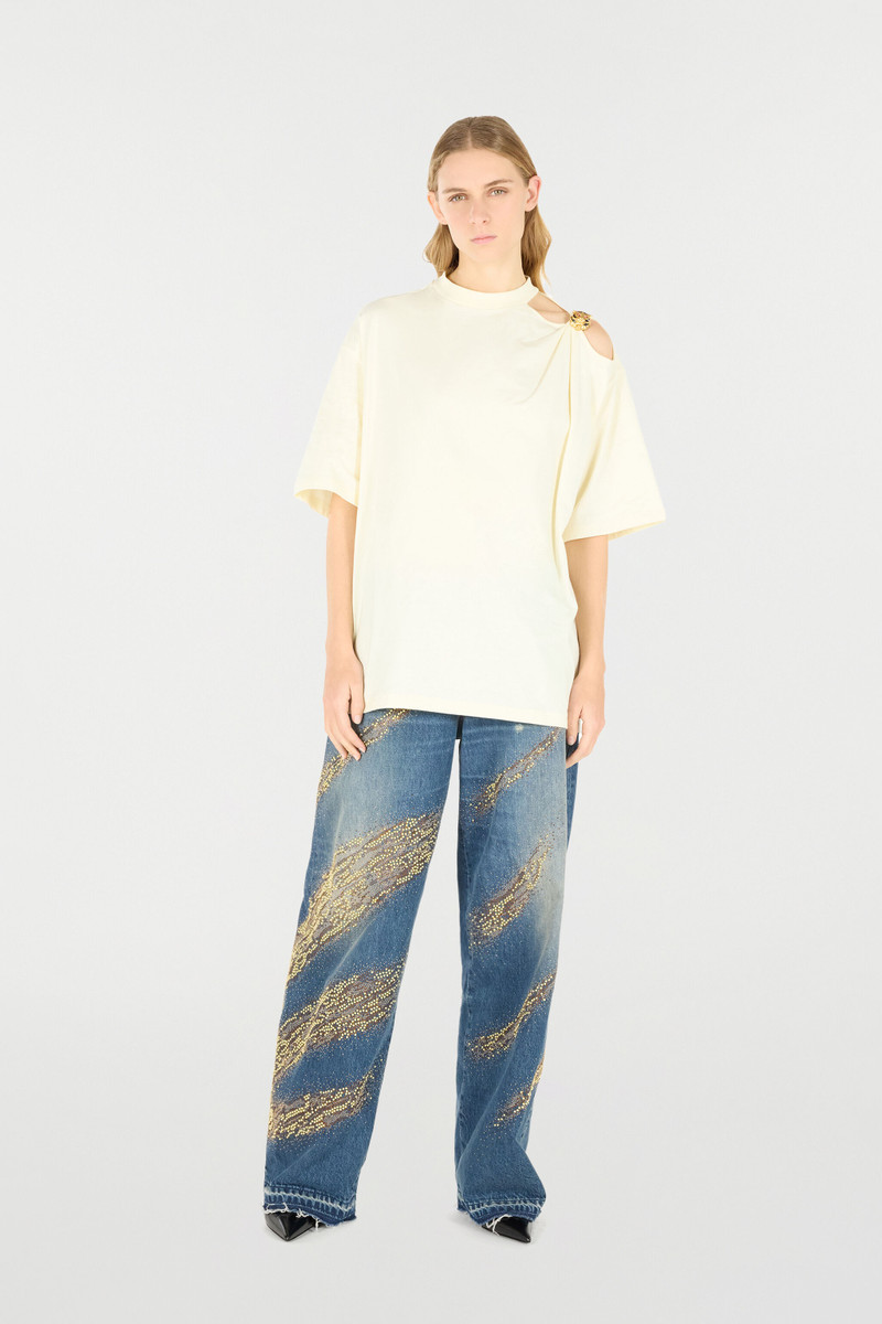 Roberto Cavalli T-Shirt With Cut-Out And Tiger Head outlook