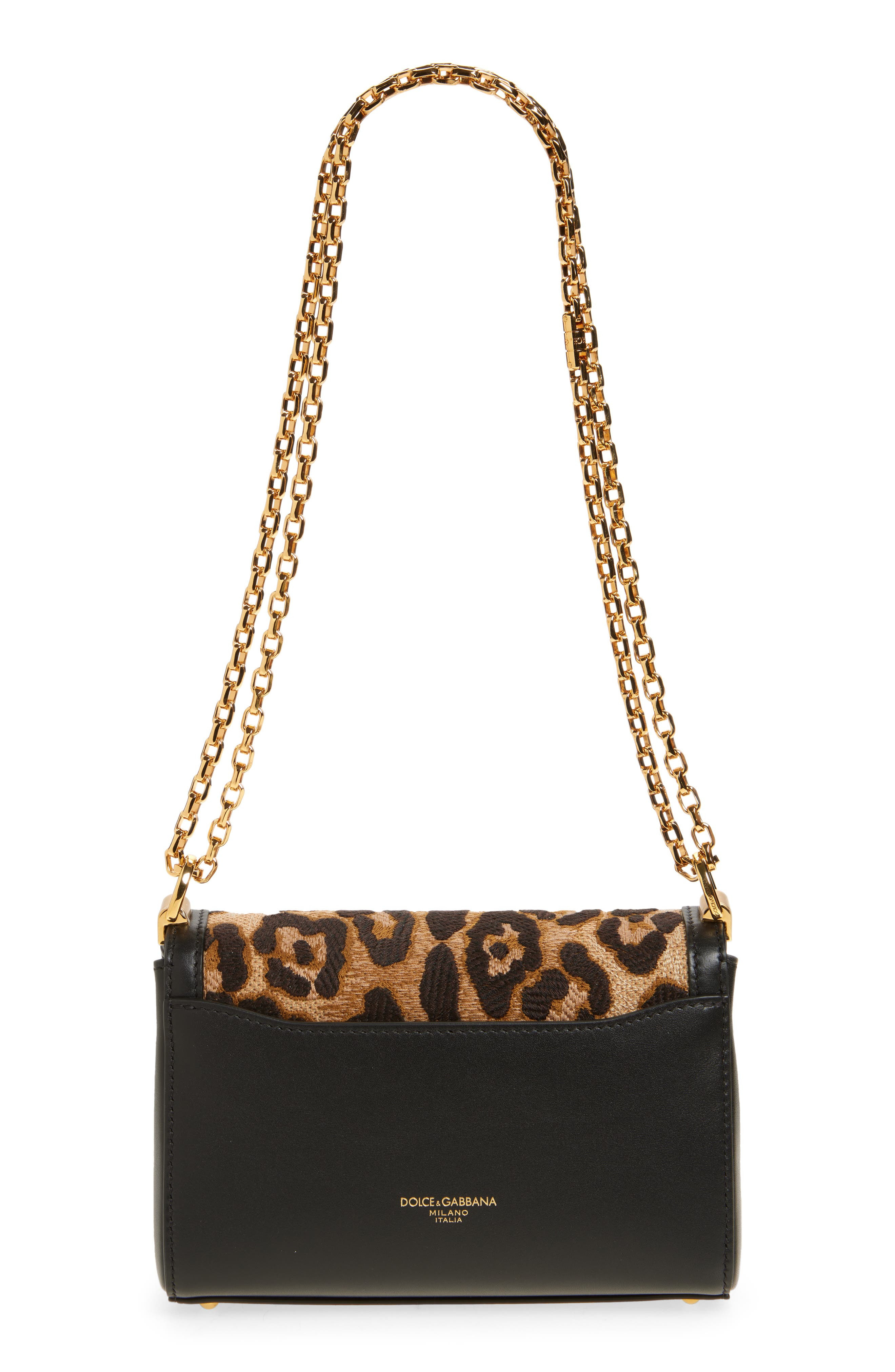 Dolce&Gabbana Mini Marlene City Leopard Print Shoulder Bag in 89738 Leo/Nero at Nordstrom - 4