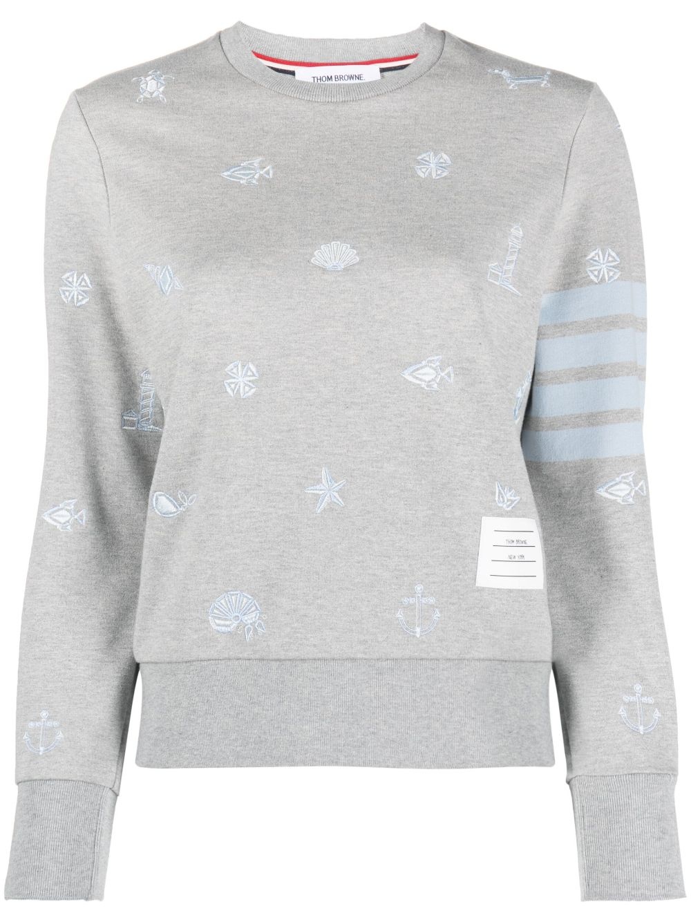Nautical embroidery crew neck sweatshirt - 1