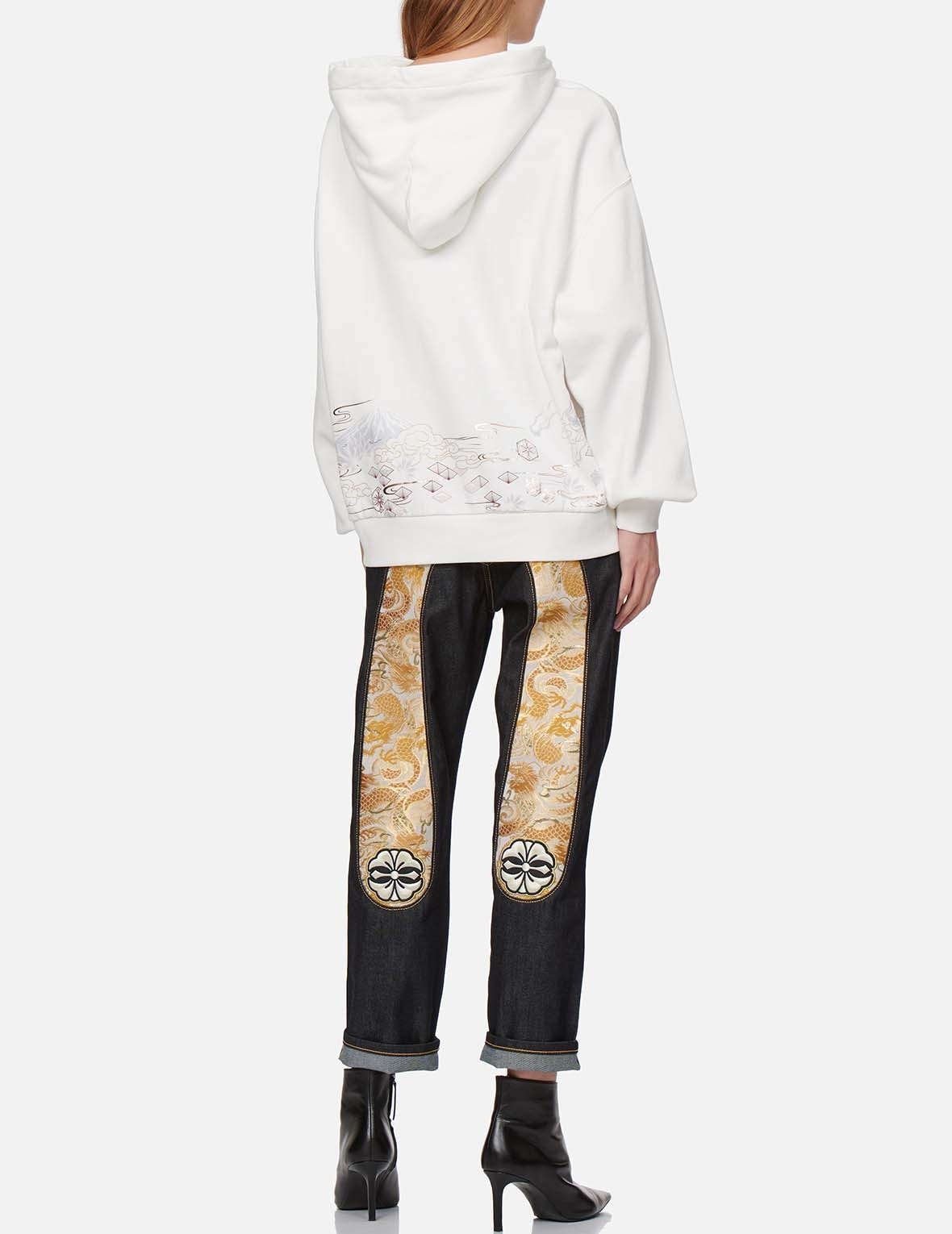 DRAGON BROCADE DAICOCK INSERT BOYFRIEND JEANS - 3
