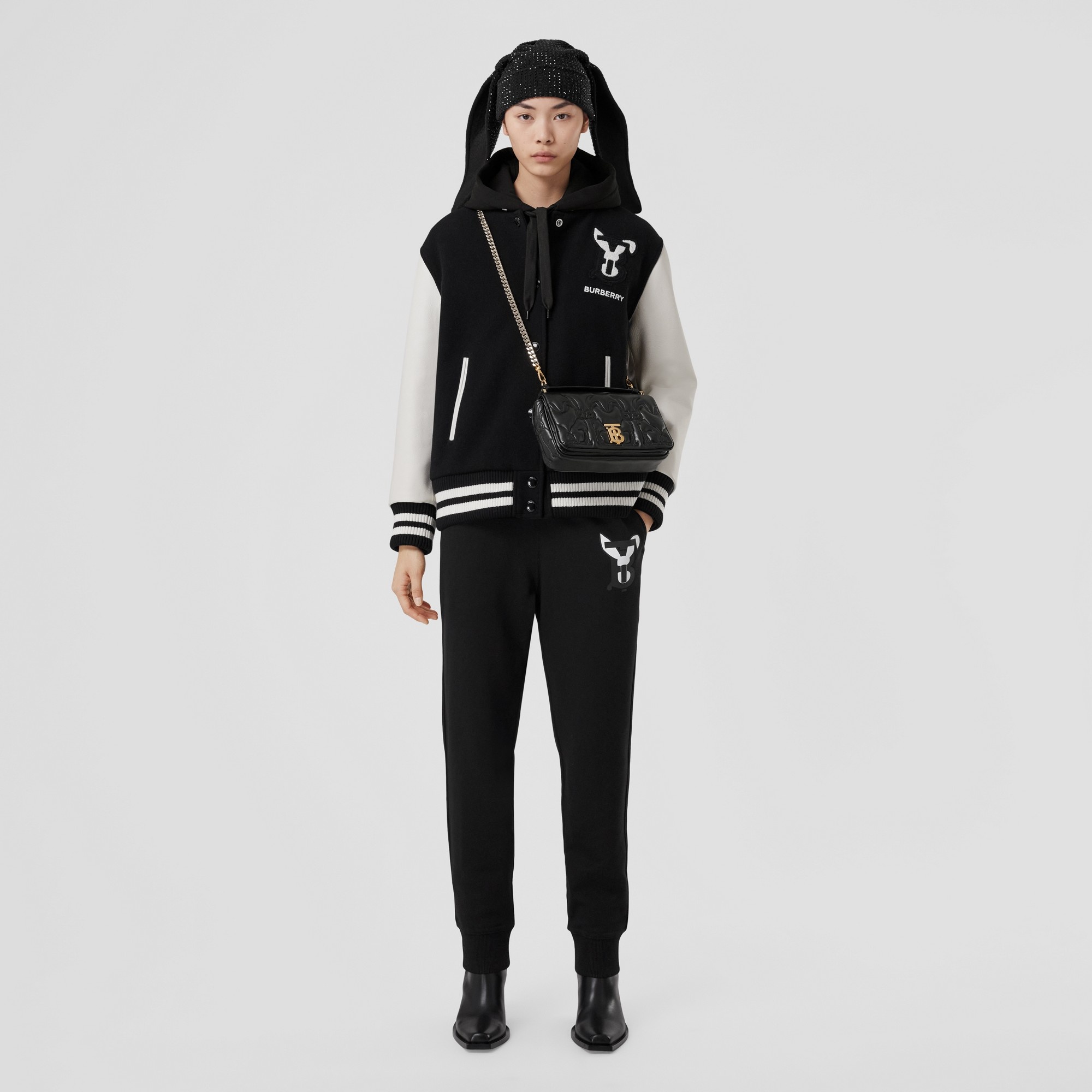 Rabbit Appliqué Technical Wool Bomber Jacket - 4