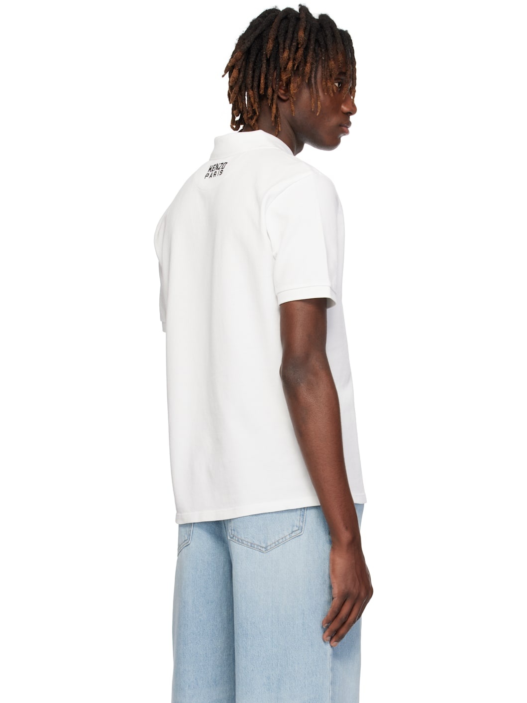White  Paris 'KENZO Happy Tiger' Embroidered Slim Polo - 3