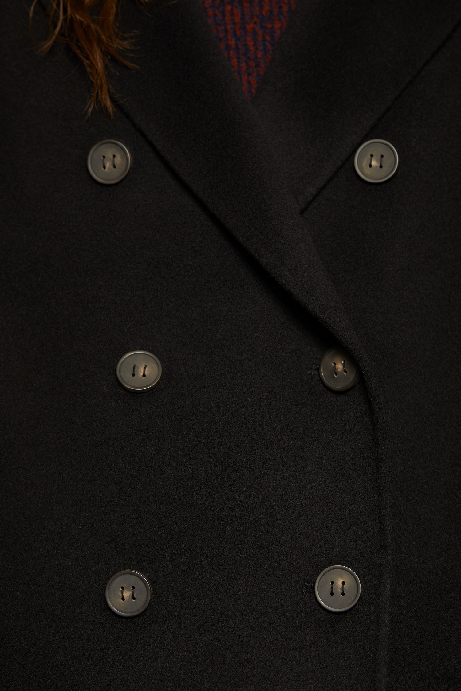 Double-breasted wool coat black - 7