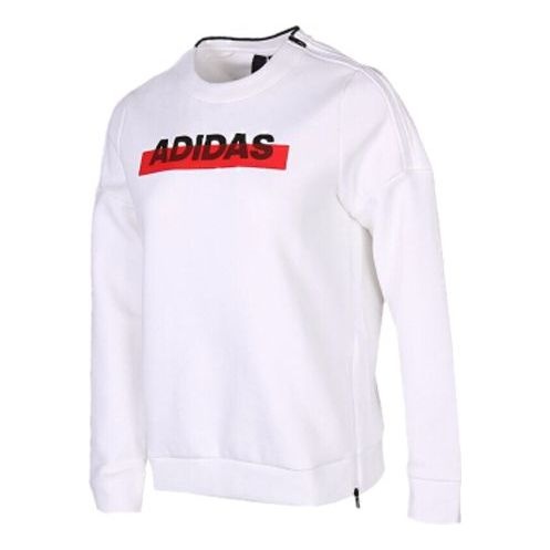 (WMNS) adidas Sports Stylish Pullover Round Neck Long Sleeves White EH3857 - 1