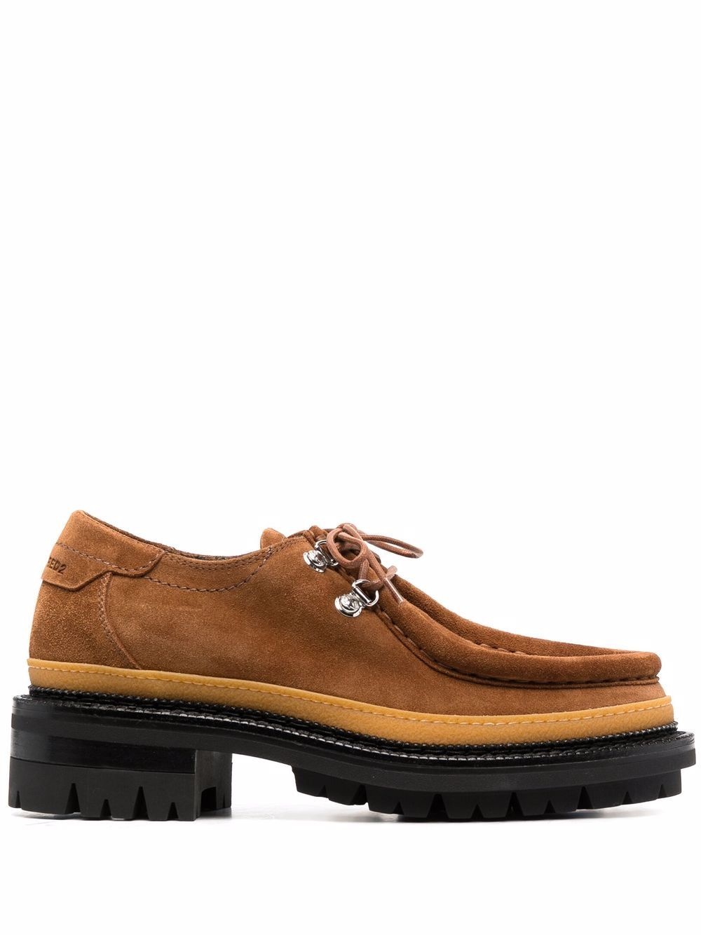 suede lace-up loafers - 1