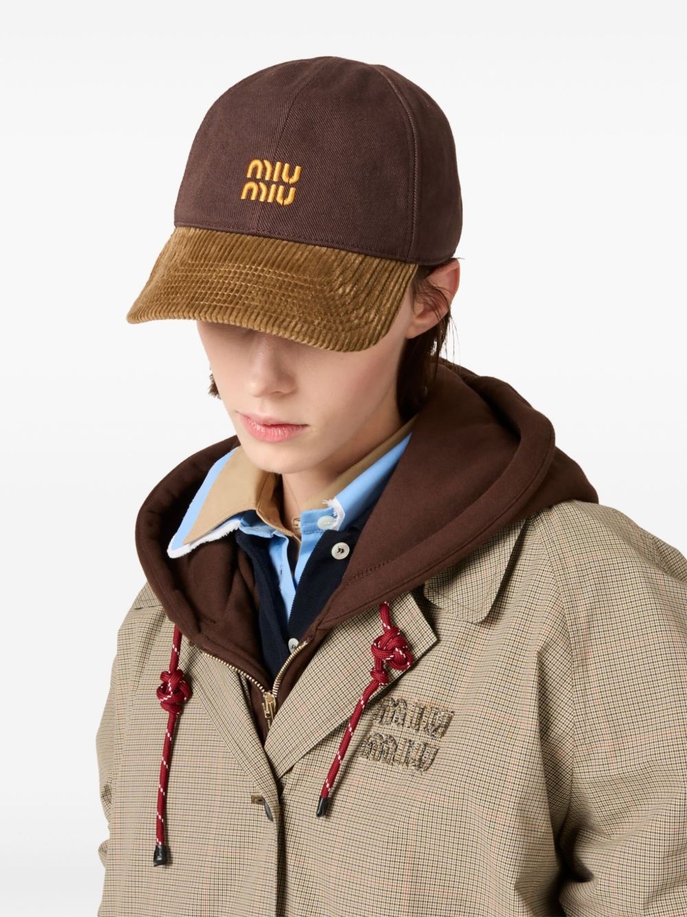 corduroy-panel baseball cap - 3