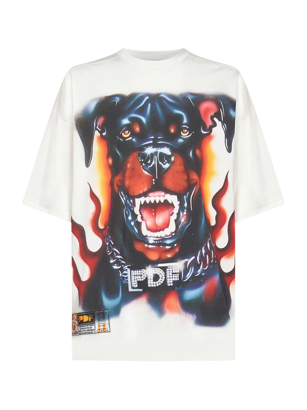 White Cotton Jersey Printed T-Shirt - 1