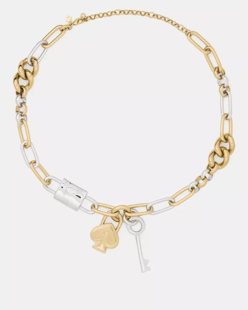 Spade Lock Statement Necklace - 1