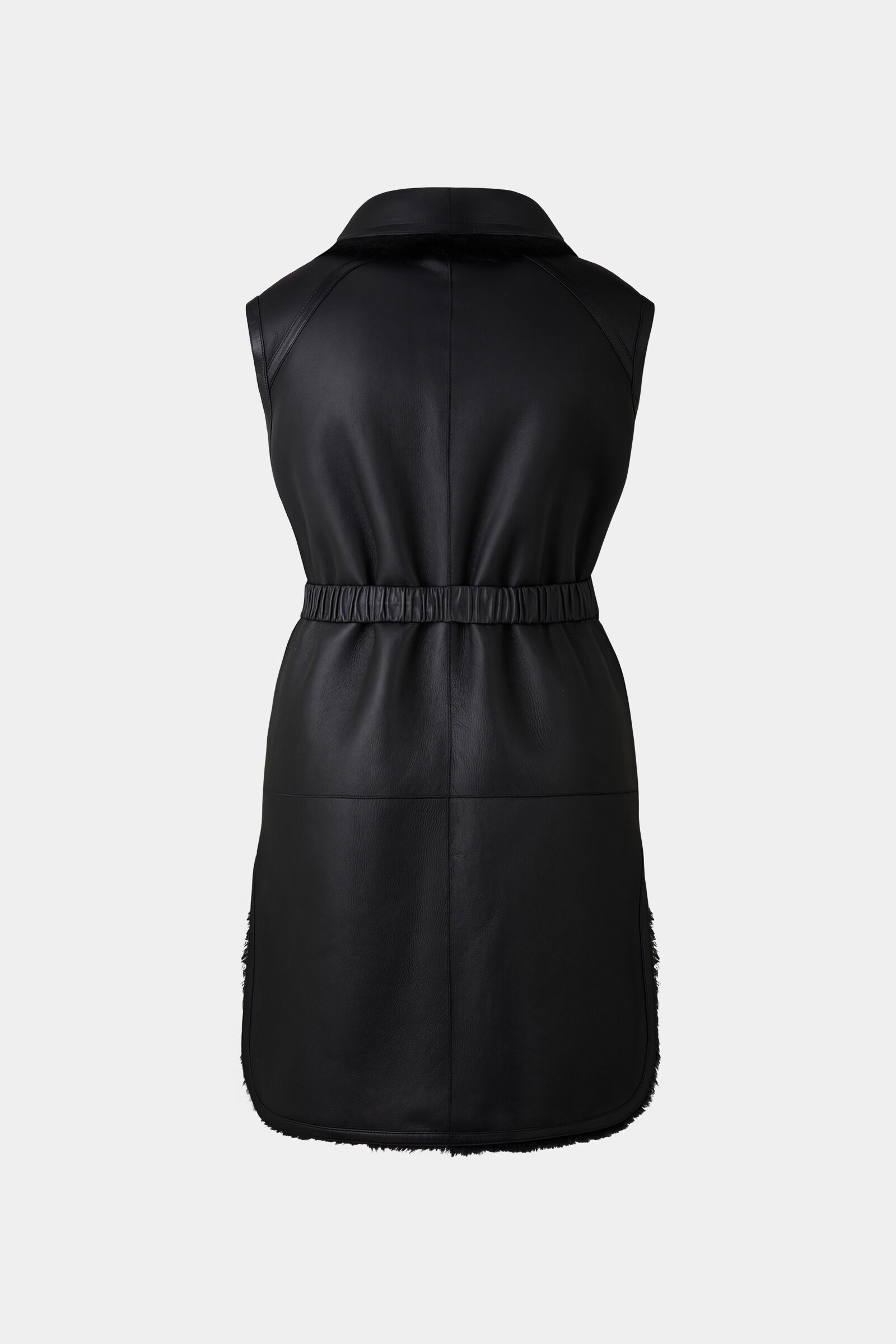 Palma Reversible lambskin vest in Black - 5