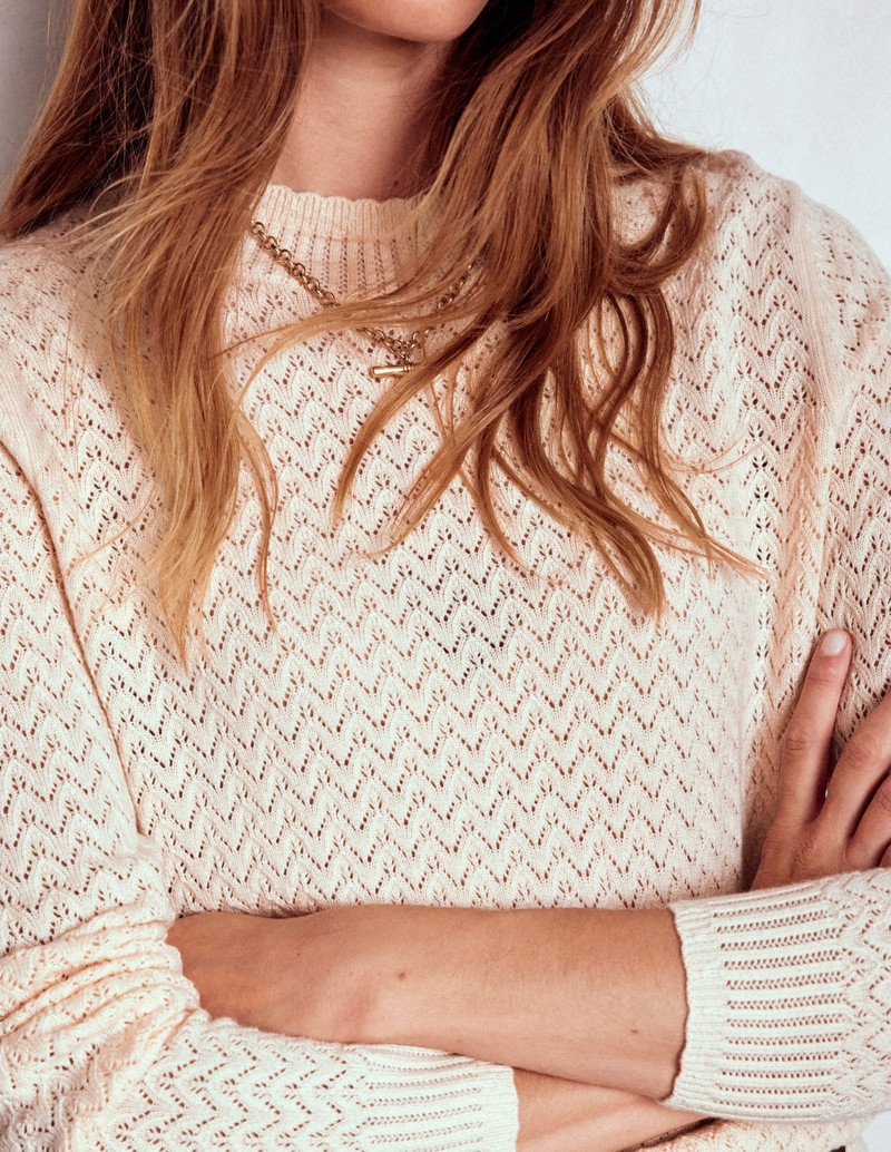 Diane Pointelle Sweater-Warm Ivory 3