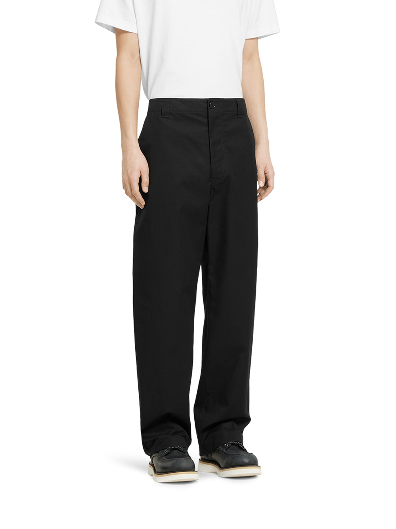 COTTON TWILL TROUSERS WITH WEB DETAIL - 3