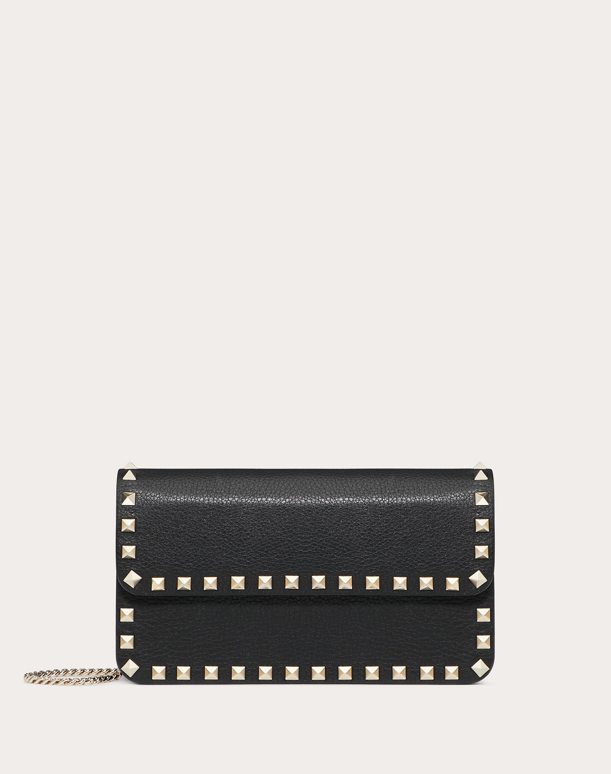 Rockstud Grainy Calfskin Chain Pouch - 1