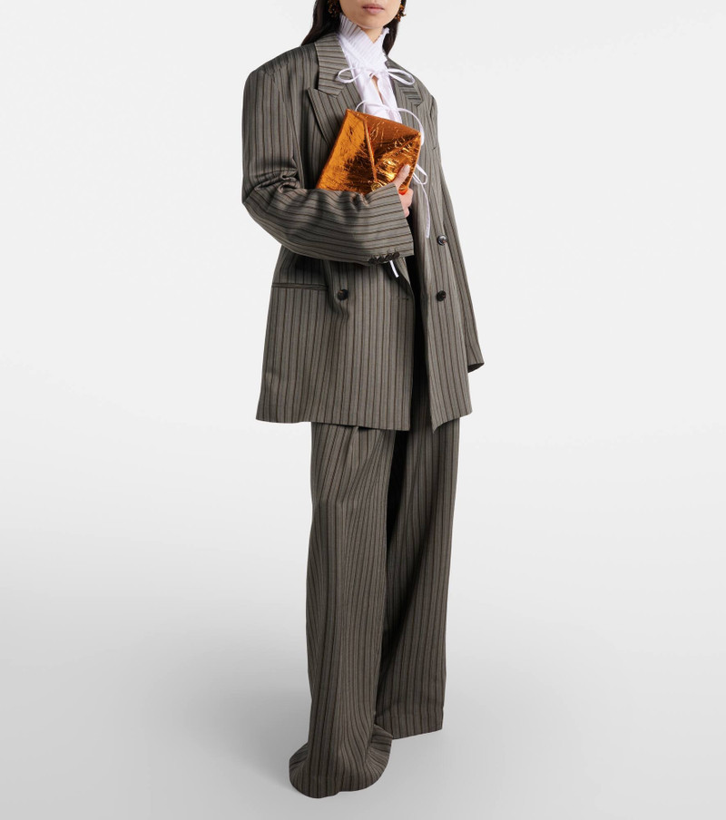 Dries Van Noten Envelope Medium metallic leather clutch outlook