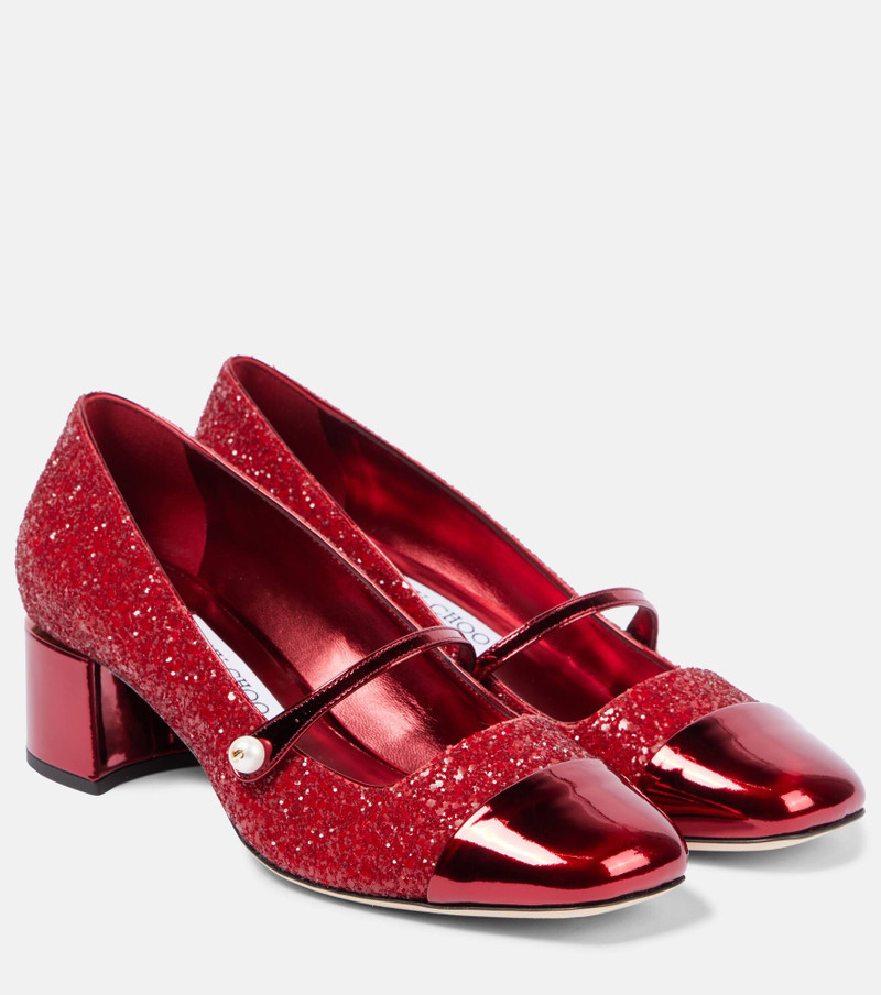 Elisa 45 glitter leather Mary Jane pumps - 1