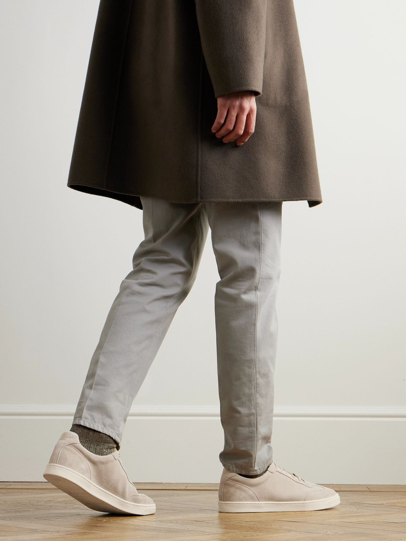 Brunello Cucinelli Coda di Rondine Suede Sneakers Beige outlook