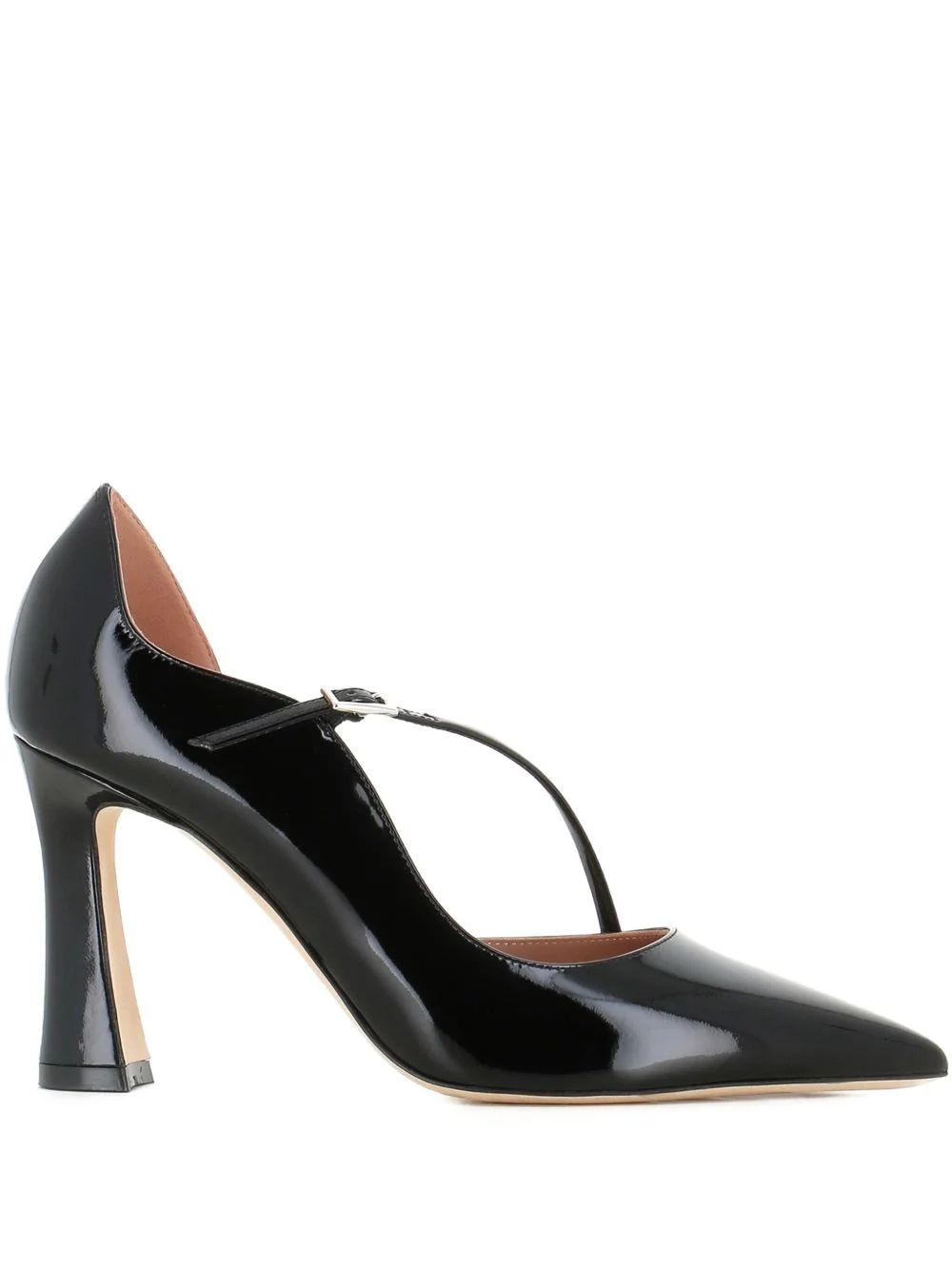 90mm patent leather cross-strap pumps - 1