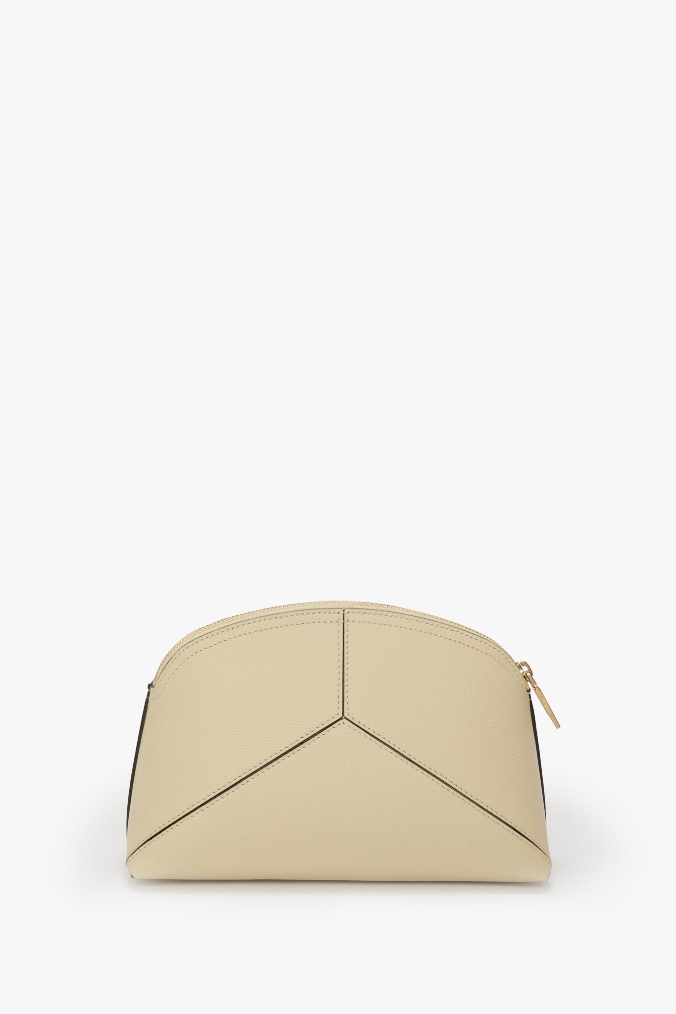 Victoria Large Travel Pouch In Ivory Grained Leather - 5