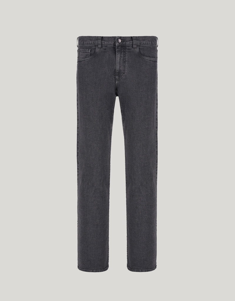 GREY FIVE-POCKET DENIM PANTS 1