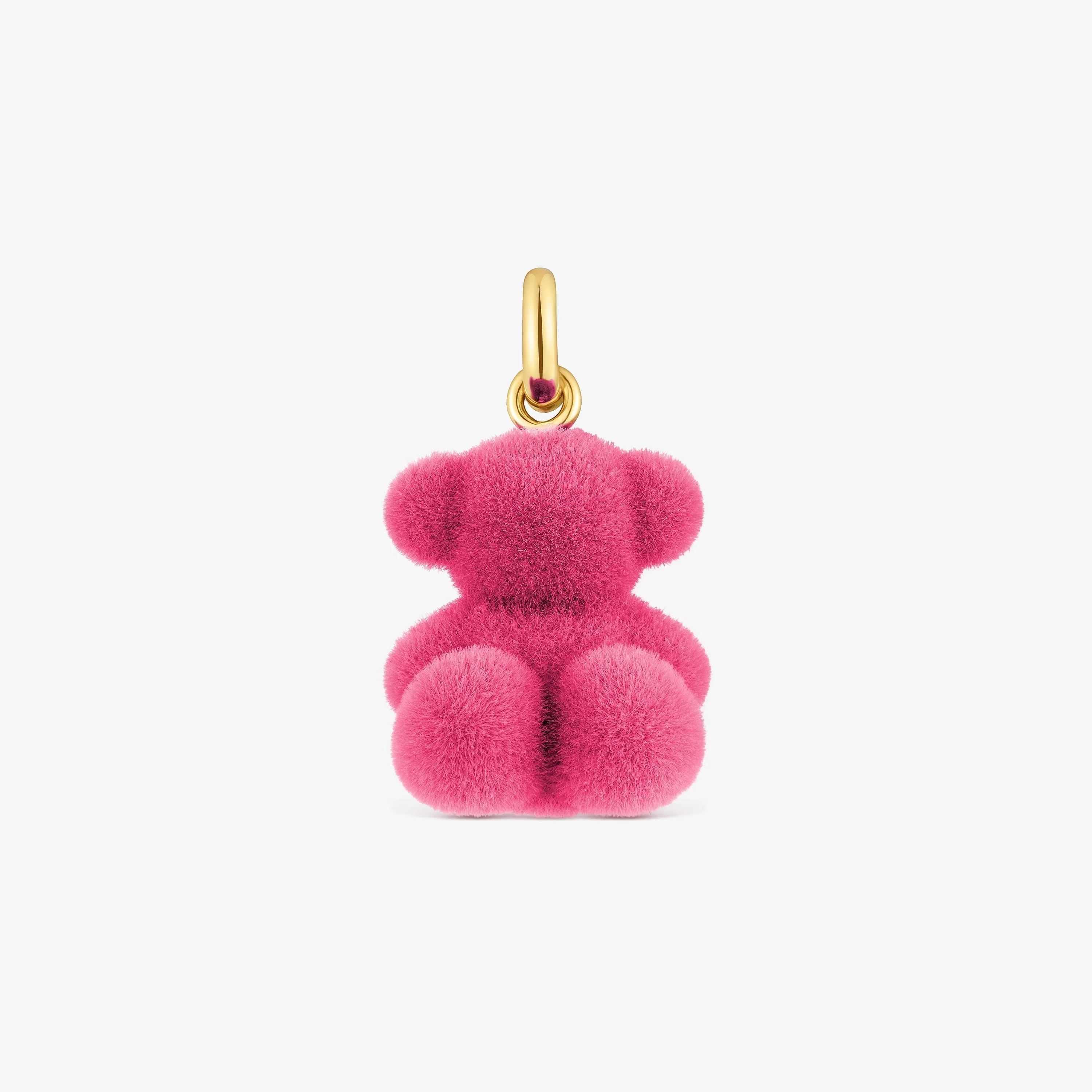 Pink velvet bear Pendant with 18kt gold plating over silver Bold Bear - 1
