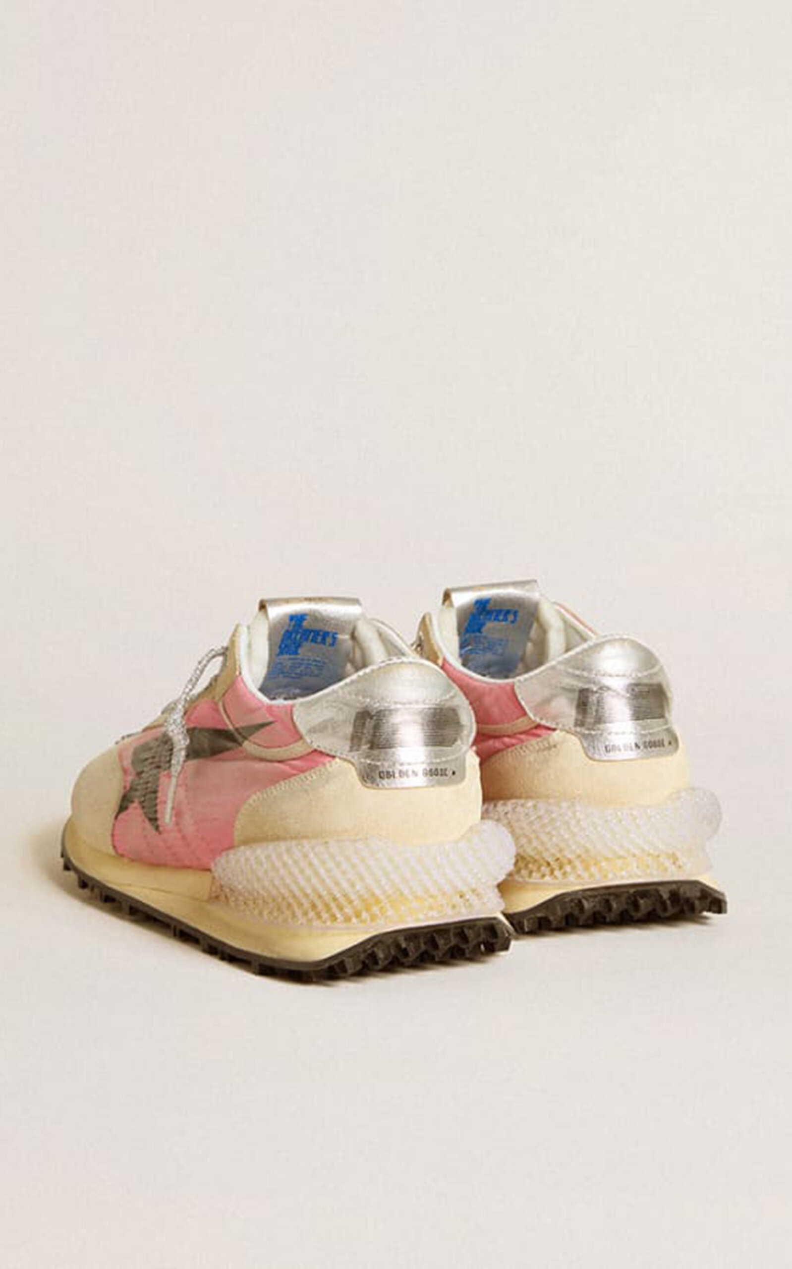 Running Marathon Leather-Trimmed Nylon Sneakers pink - 3