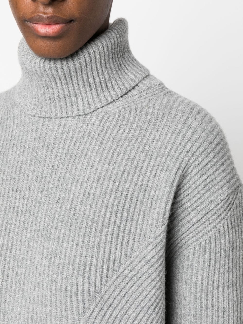 roll-neck ribbed jumper - 5