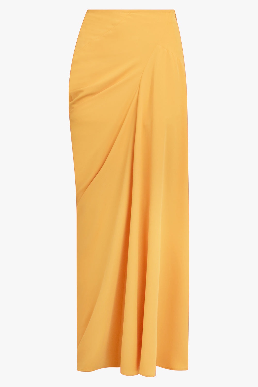 SAREN ASYMMETRIC RUCHED MAXI SKIRT | ORANGE - 1