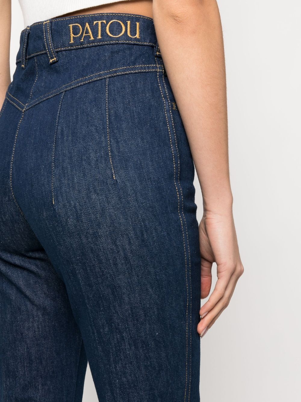 logo-embroidered kick-flare jeans - 5