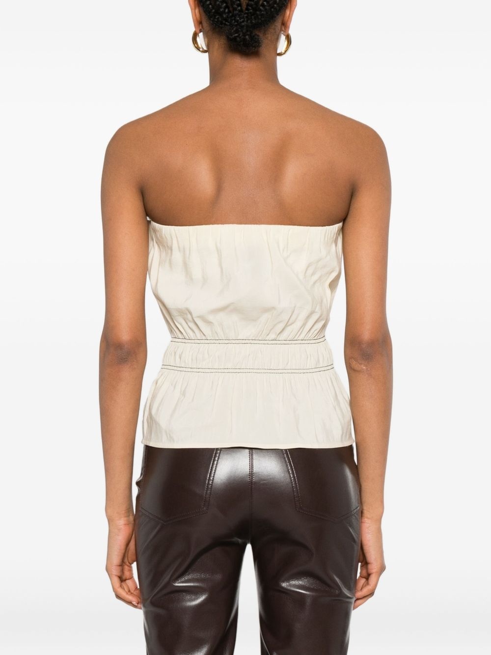 smocked bandeau top - 4