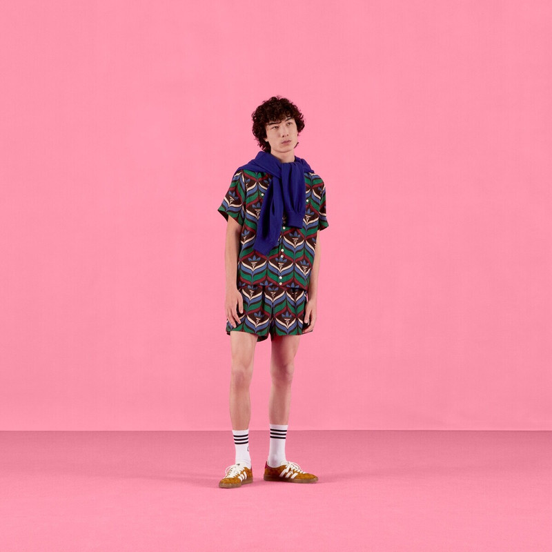 GUCCI adidas x Gucci Trefoil print shorts outlook