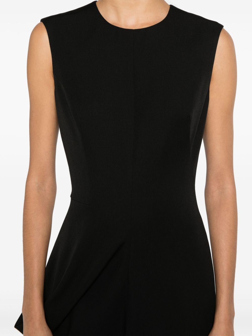 asymmetric wool pencil dress - 5