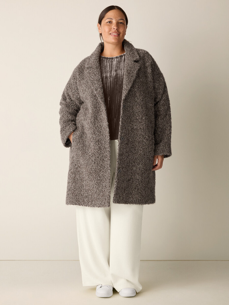 Curly Alpaca Wool Blend Notch Collar Coat 6