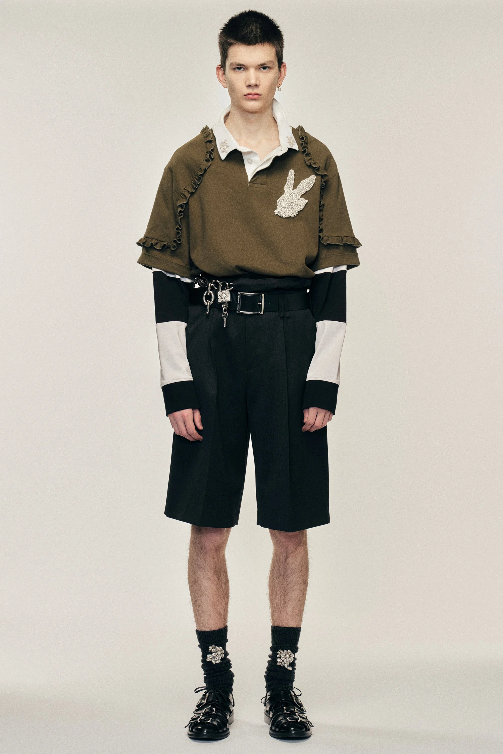 Turbo Embellished Layered Ruffle Rugby Shirt - 1