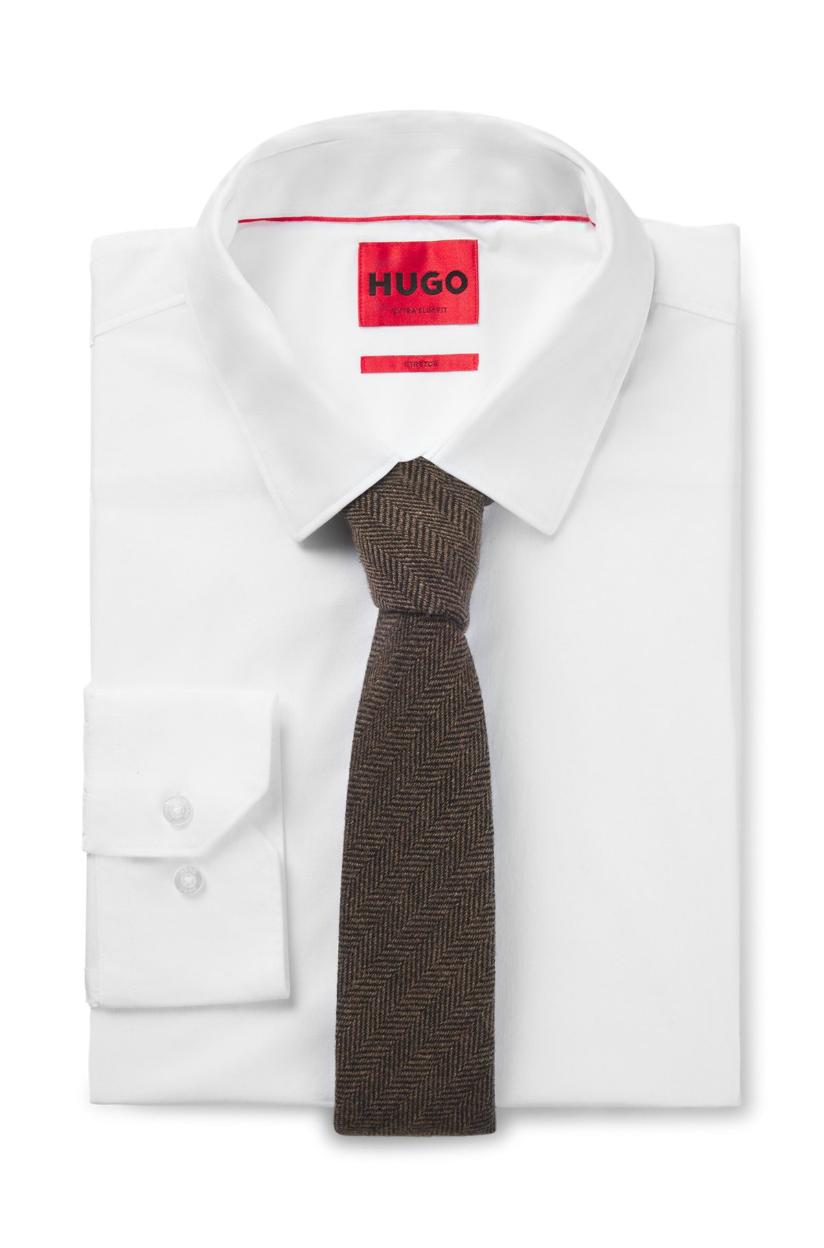 FORMAL TIE WITH HERRINGBONE WEAVE - 3