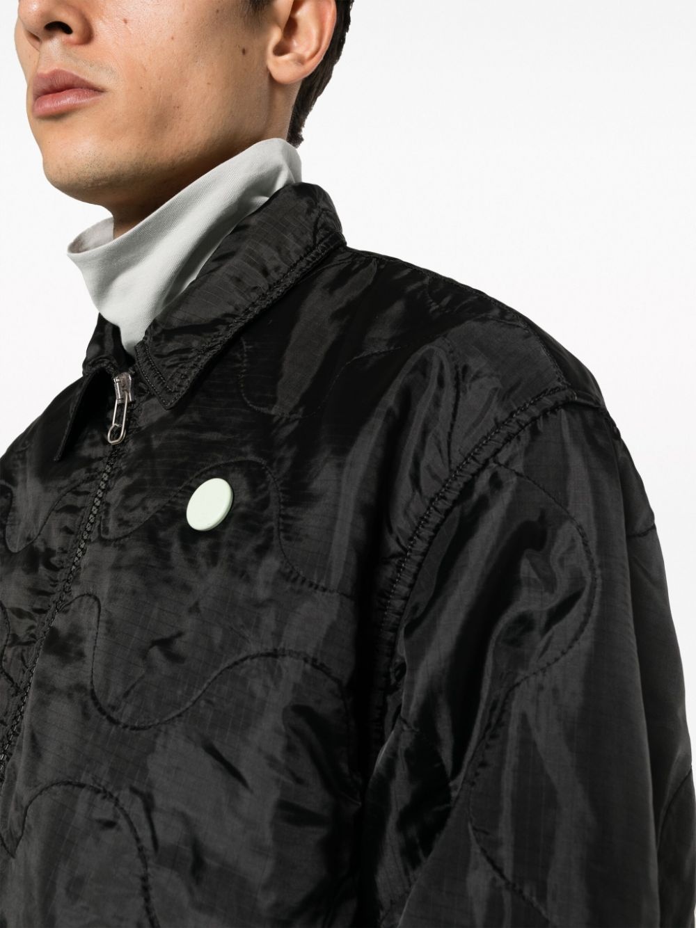 logo-patch padded jacket - 5