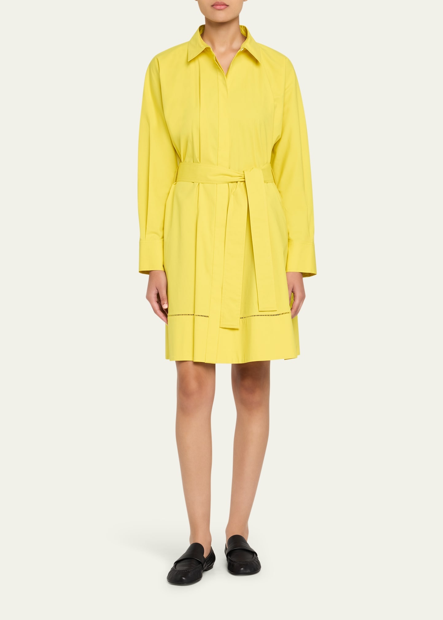Sammy Belted Ladder Stitch Poplin Dress - 2